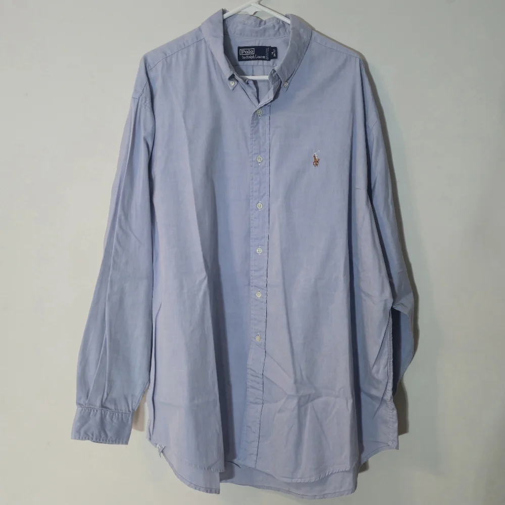Polo Ralph Lauren 18 36/37 Blue Multi-Color Pony Oxford Button Down Shirt XL XXL - Picture 3 of 12